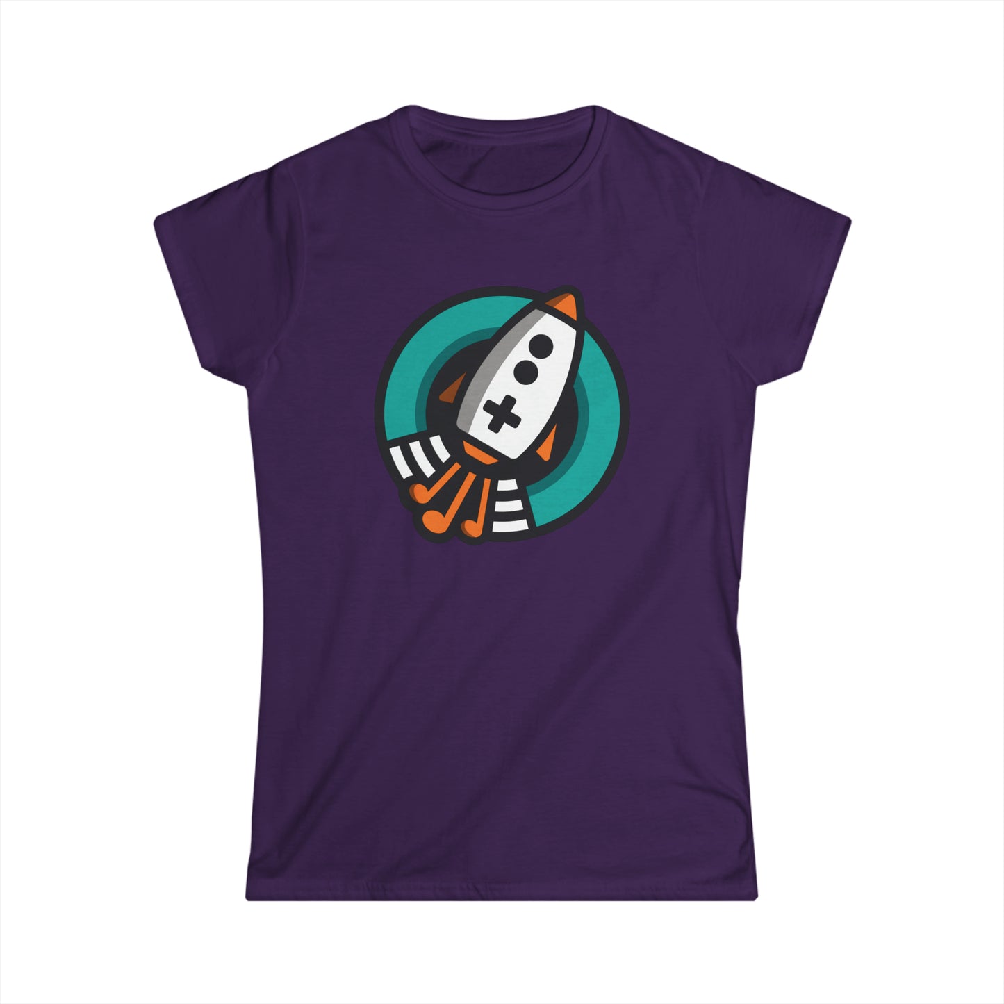 Space Bards Official Tee (Feminine Cut) - Musical Gaming Rocket Logo