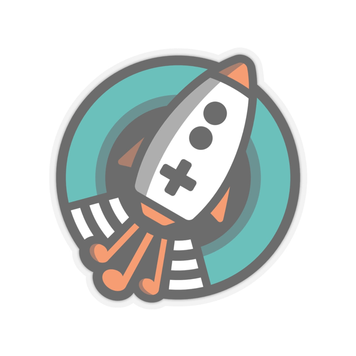 Space Bards Musical Gaming Rocket Logo - Sticker (Round)